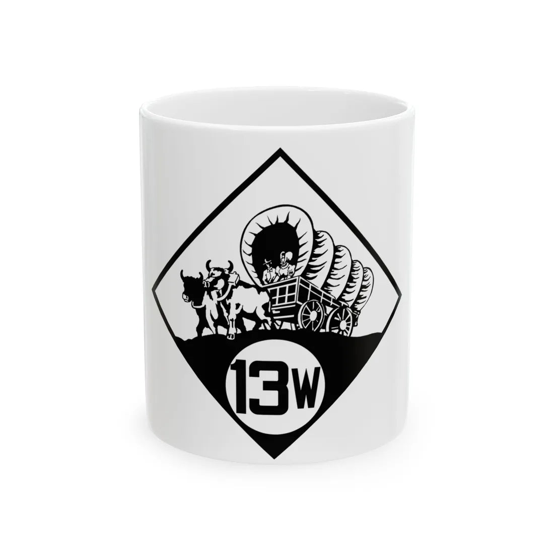 N-13W 1926 (Nebraska) (Road Sign) White Coffee Mug 11oz - Go Mug Yourself