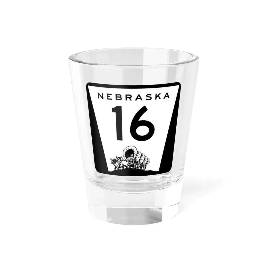 N-16 (Nebraska) (Road Sign) Shot Glass 1.5oz 1.5oz - Go Mug Yourself