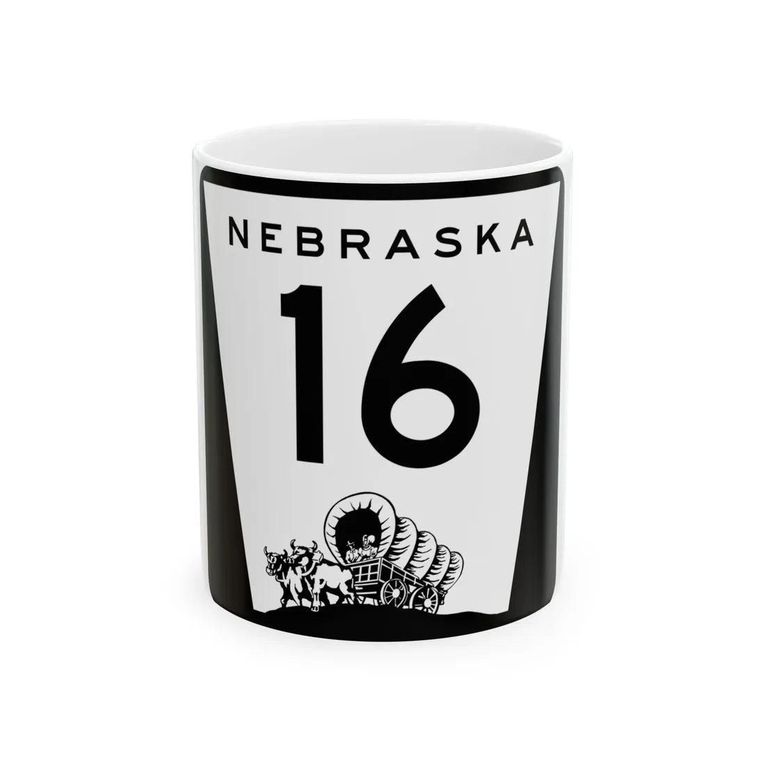 N-16 (Nebraska) (Road Sign) White Coffee Mug 11oz - Go Mug Yourself