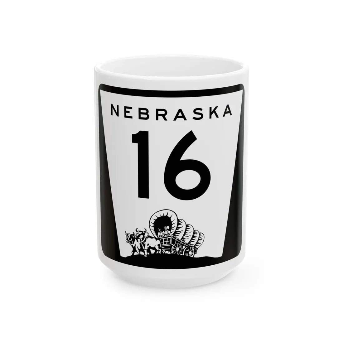N-16 (Nebraska) (Road Sign) White Coffee Mug 15oz - Go Mug Yourself