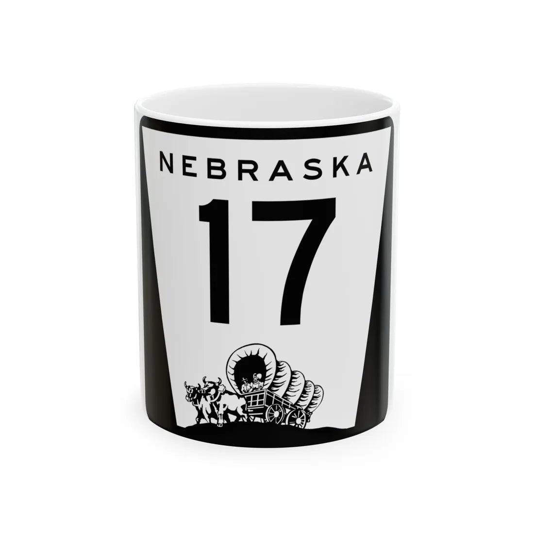 N-17 (Nebraska) (Road Sign) White Coffee Mug 11oz - Go Mug Yourself