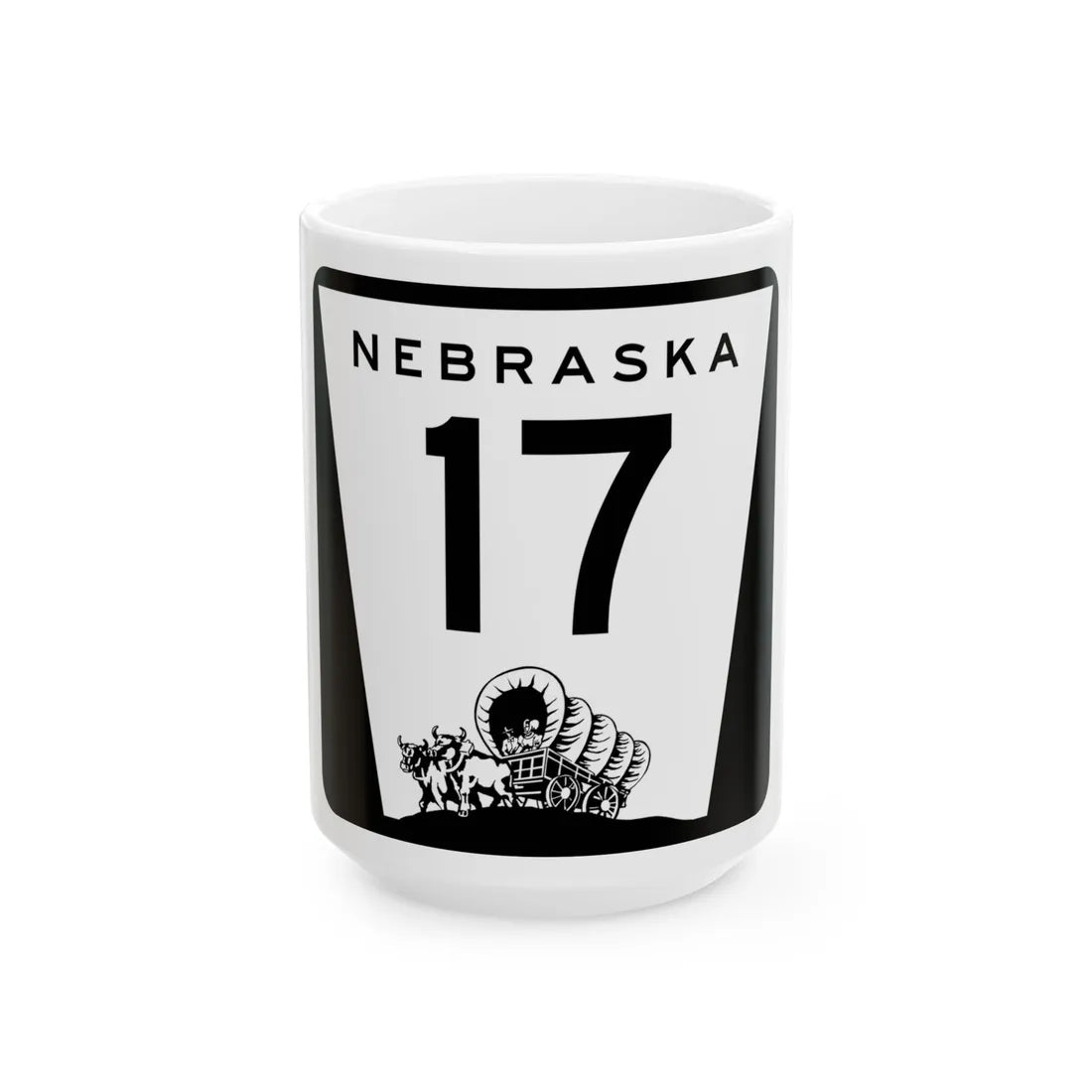 N-17 (Nebraska) (Road Sign) White Coffee Mug 15oz - Go Mug Yourself