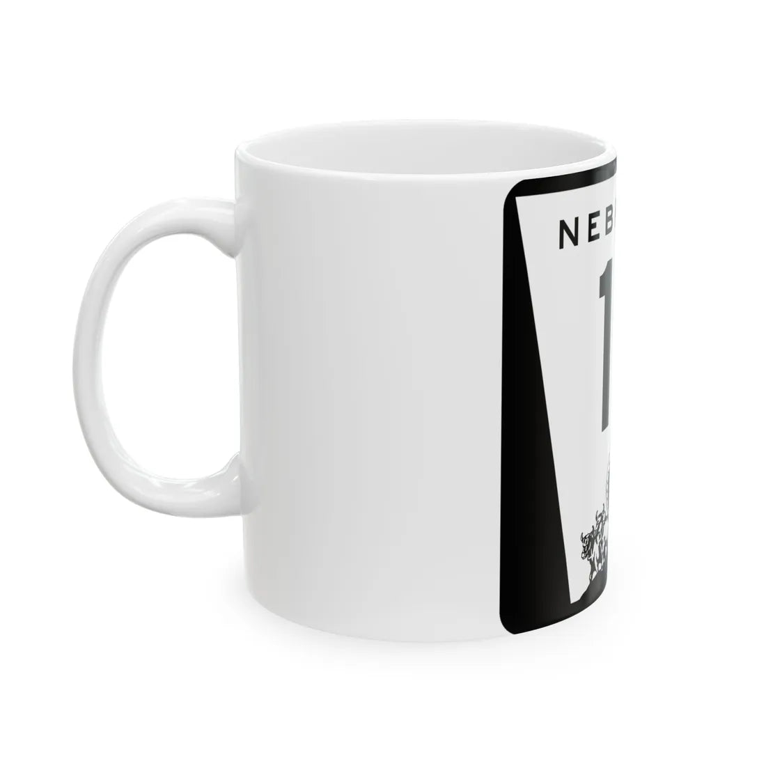 N-17 (Nebraska) (Road Sign) White Coffee Mug - Go Mug Yourself
