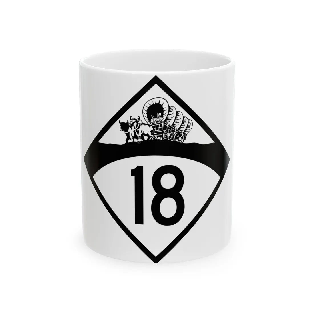 N-18 1950 (Nebraska) (Road Sign) White Coffee Mug 11oz - Go Mug Yourself