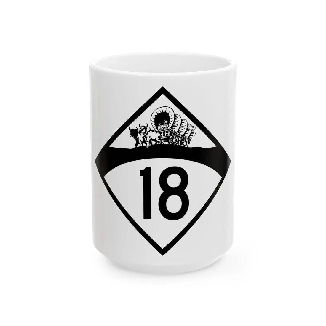 N-18 1950 (Nebraska) (Road Sign) White Coffee Mug 15oz - Go Mug Yourself