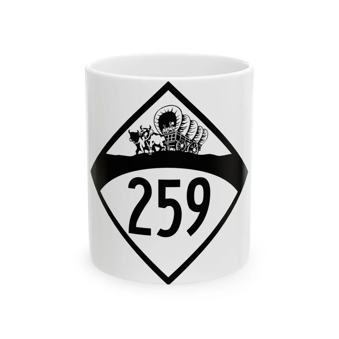 N-259 1950 (Nebraska) (Road Sign) White Coffee Mug 11oz - Go Mug Yourself