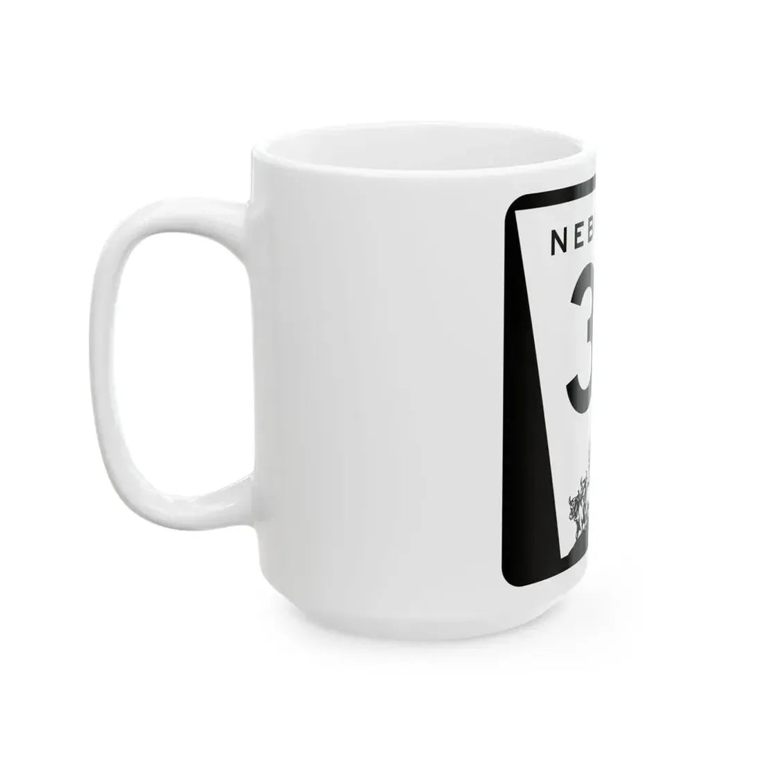 N-33 (Nebraska) (Road Sign) White Coffee Mug - Go Mug Yourself
