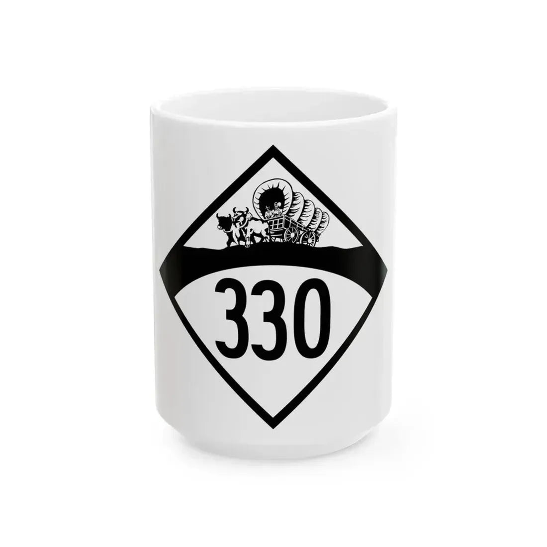 N-330 1950 (Nebraska) (Road Sign) White Coffee Mug 15oz - Go Mug Yourself