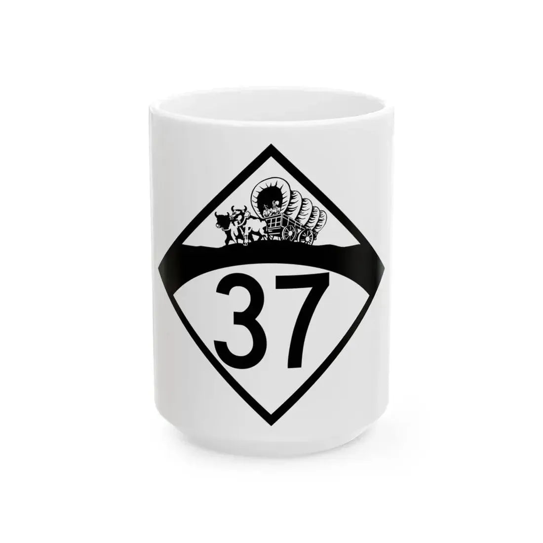 N-37 1950 (Nebraska) (Road Sign) White Coffee Mug 15oz - Go Mug Yourself
