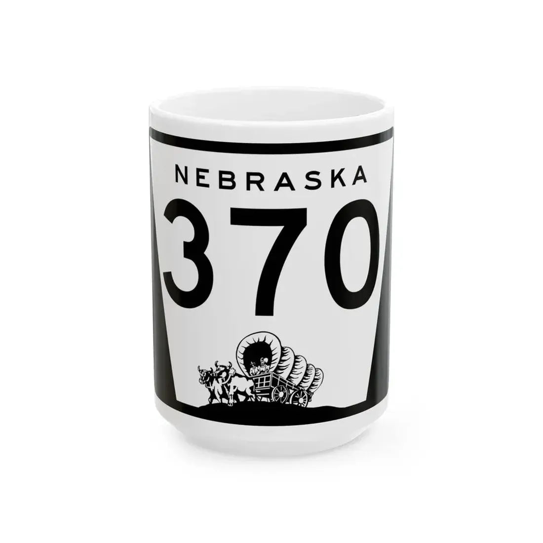 N-370 (Nebraska) (Road Sign) White Coffee Mug 15oz - Go Mug Yourself