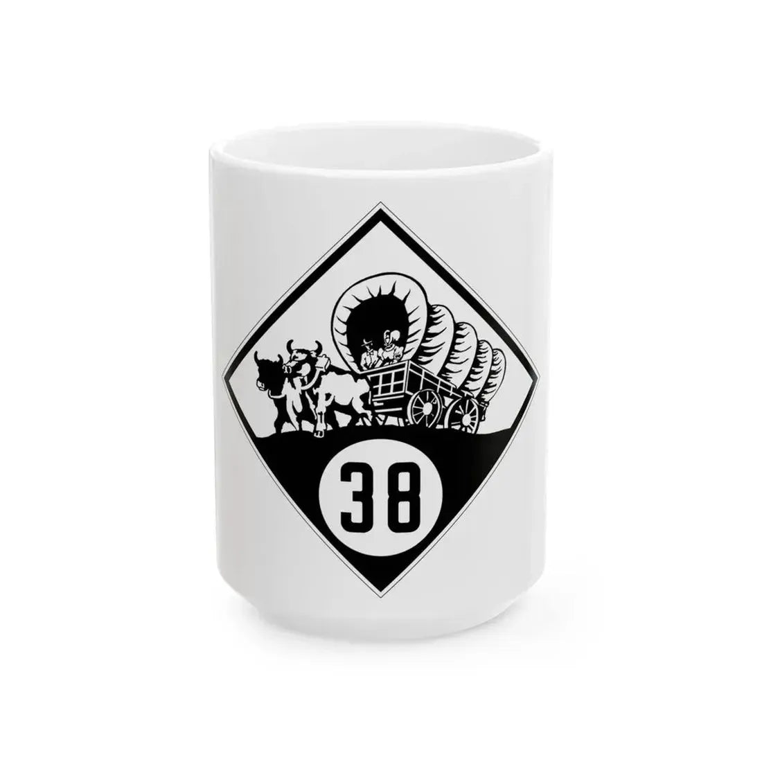 N-38 1926 (Nebraska) (Road Sign) White Coffee Mug 15oz - Go Mug Yourself