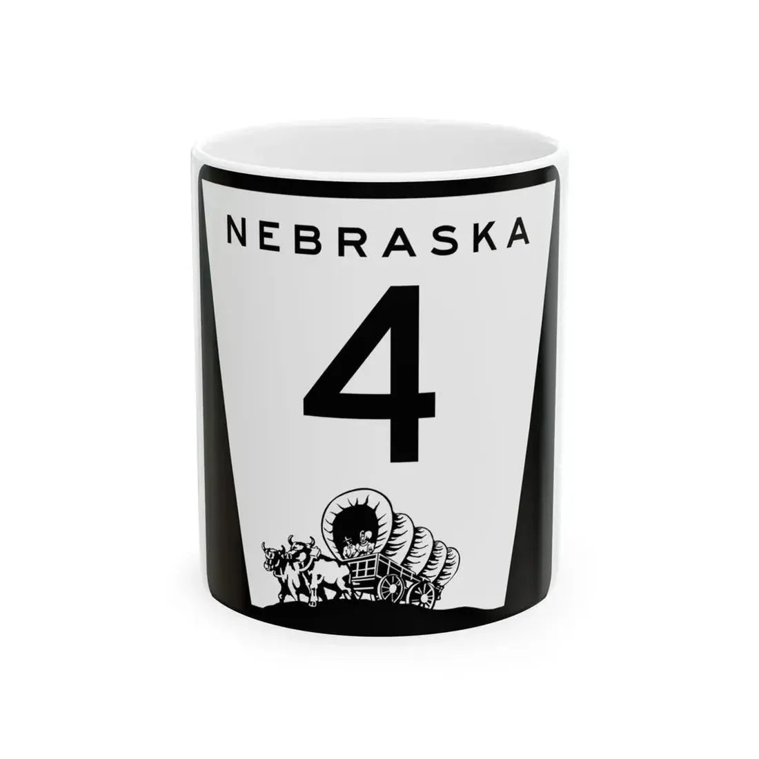 N-4 (Nebraska) (Road Sign) White Coffee Mug 11oz - Go Mug Yourself