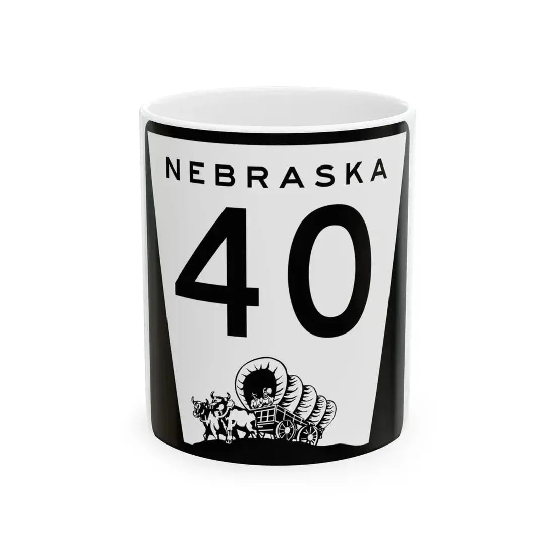 N-40 (Nebraska) (Road Sign) White Coffee Mug 11oz - Go Mug Yourself