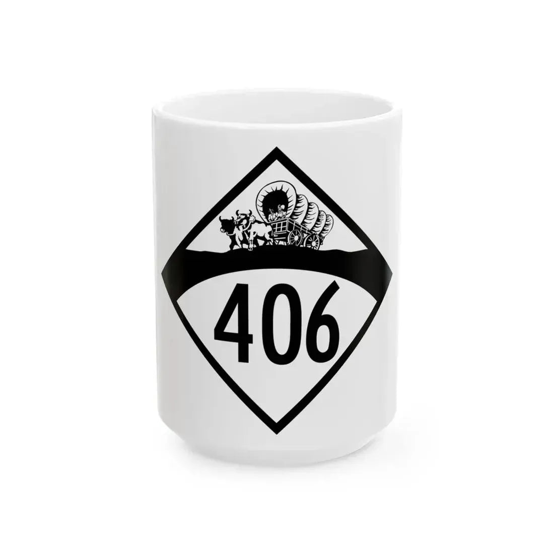 N-406 1950 (Nebraska) (Road Sign) White Coffee Mug 15oz - Go Mug Yourself