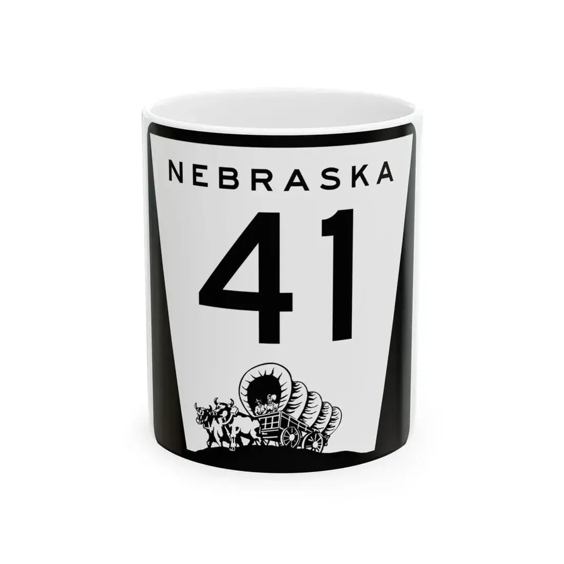 N-41 (Nebraska) (Road Sign) White Coffee Mug 11oz - Go Mug Yourself