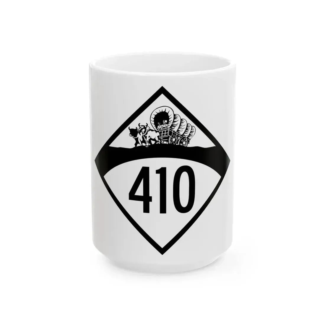 N-410 1950 (Nebraska) (Road Sign) White Coffee Mug 15oz - Go Mug Yourself