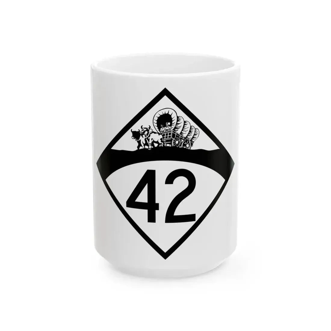 N-42 1950 (Nebraska) (Road Sign) White Coffee Mug 15oz - Go Mug Yourself