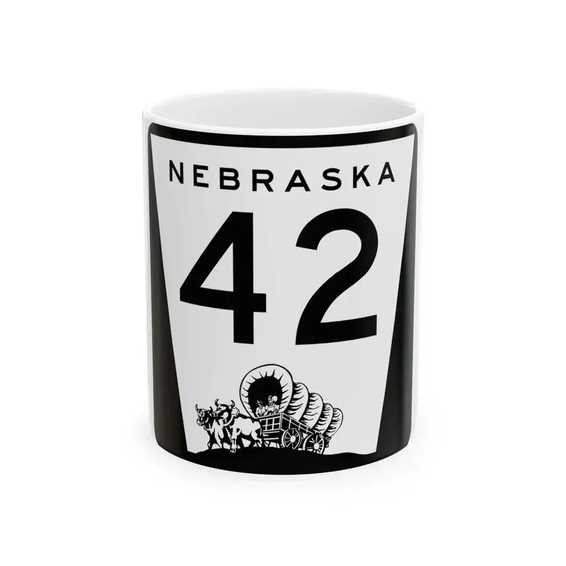 N-42 (Nebraska) (Road Sign) White Coffee Mug 11oz - Go Mug Yourself