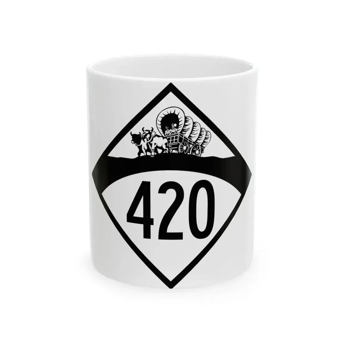 N-420 1950 (Nebraska) (Road Sign) White Coffee Mug 11oz - Go Mug Yourself