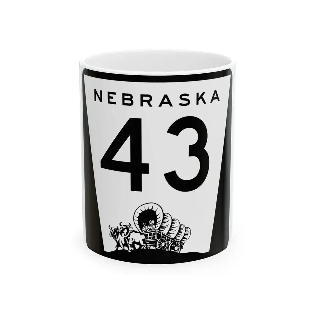 N-43 (Nebraska) (Road Sign) White Coffee Mug 11oz - Go Mug Yourself