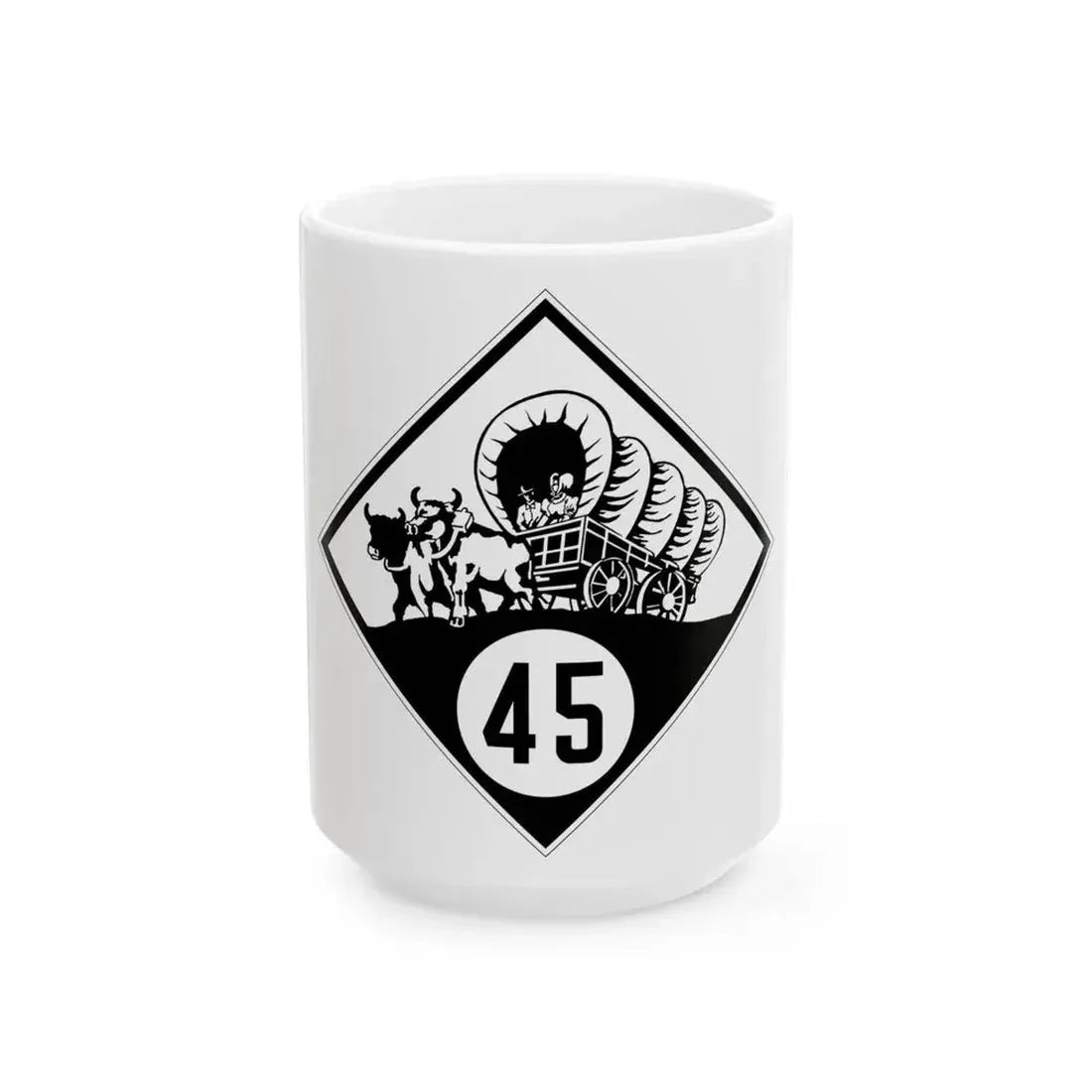 N-45 1926 (Nebraska) (Road Sign) White Coffee Mug 15oz - Go Mug Yourself