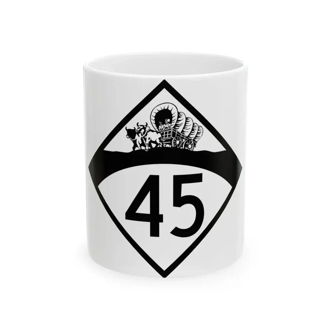 N-45 1950 (Nebraska) (Road Sign) White Coffee Mug 11oz - Go Mug Yourself