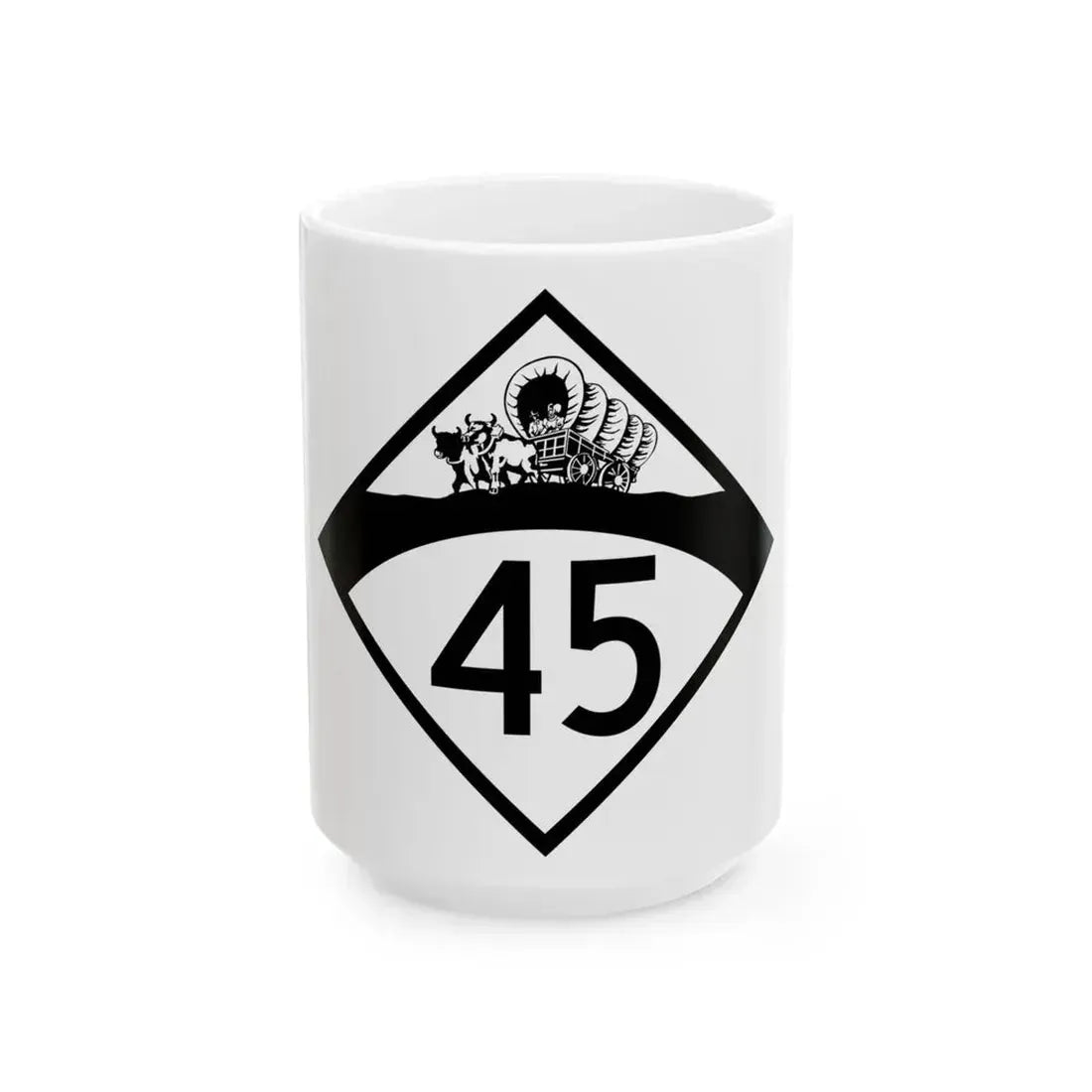 N-45 1950 (Nebraska) (Road Sign) White Coffee Mug 15oz - Go Mug Yourself