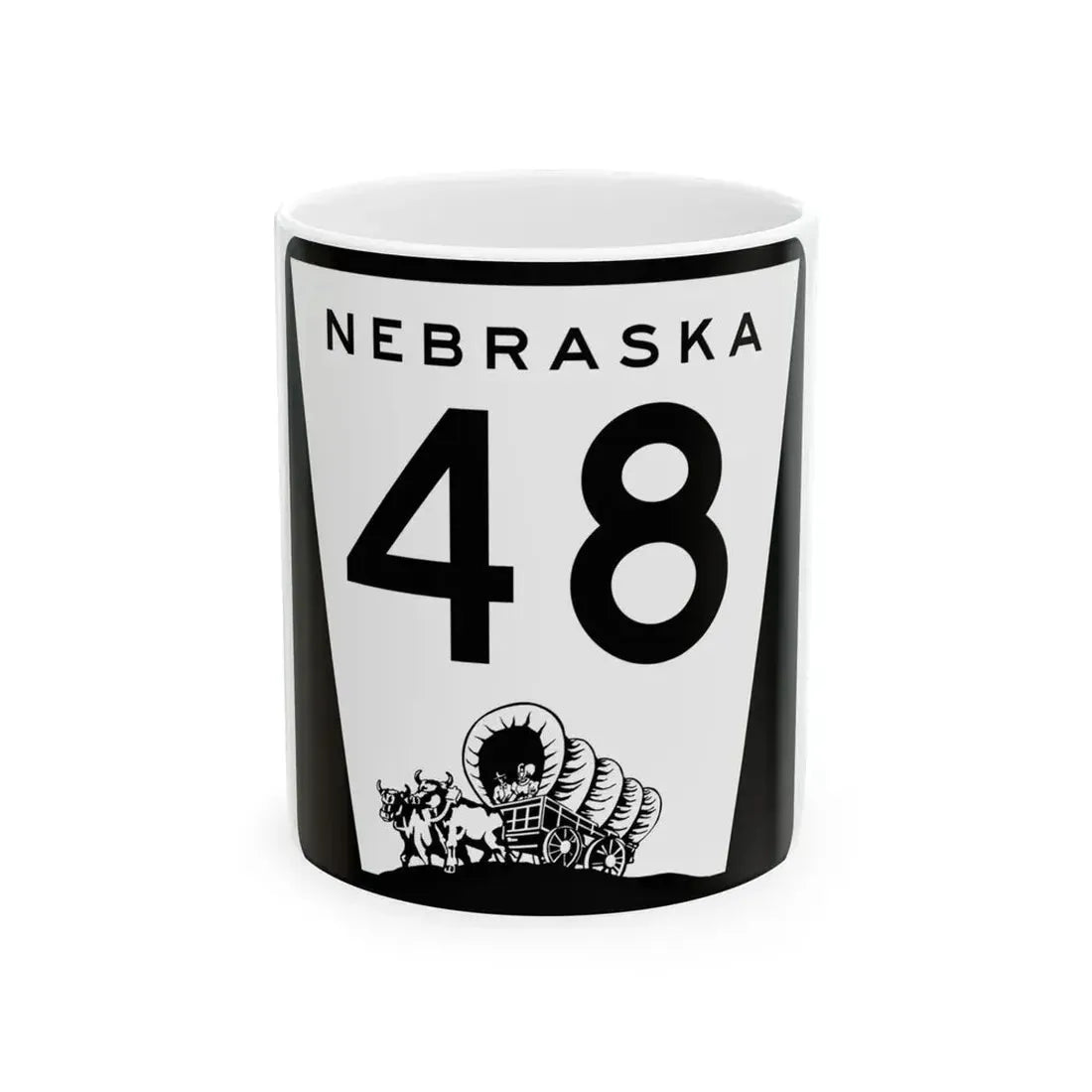 N-48 (Nebraska) (Road Sign) White Coffee Mug 11oz - Go Mug Yourself