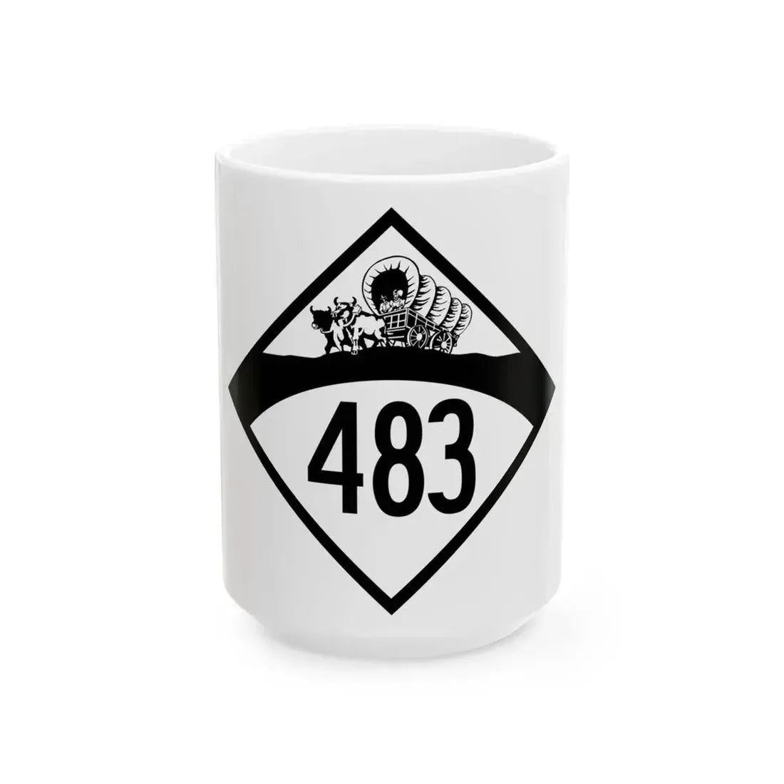 N-483 1950 (Nebraska) (Road Sign) White Coffee Mug 15oz - Go Mug Yourself