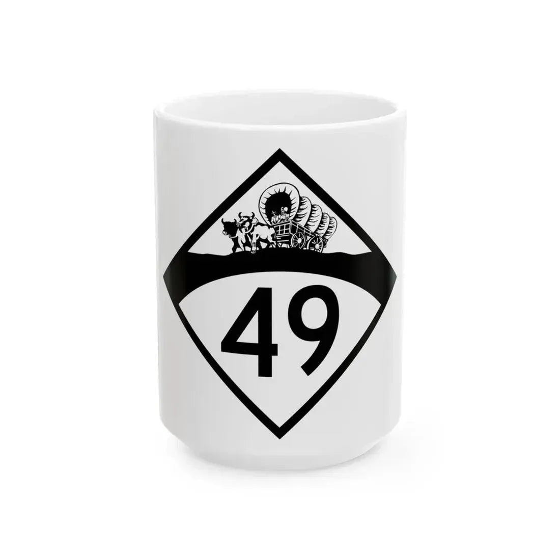 N-49 1950 (Nebraska) (Road Sign) White Coffee Mug 15oz - Go Mug Yourself