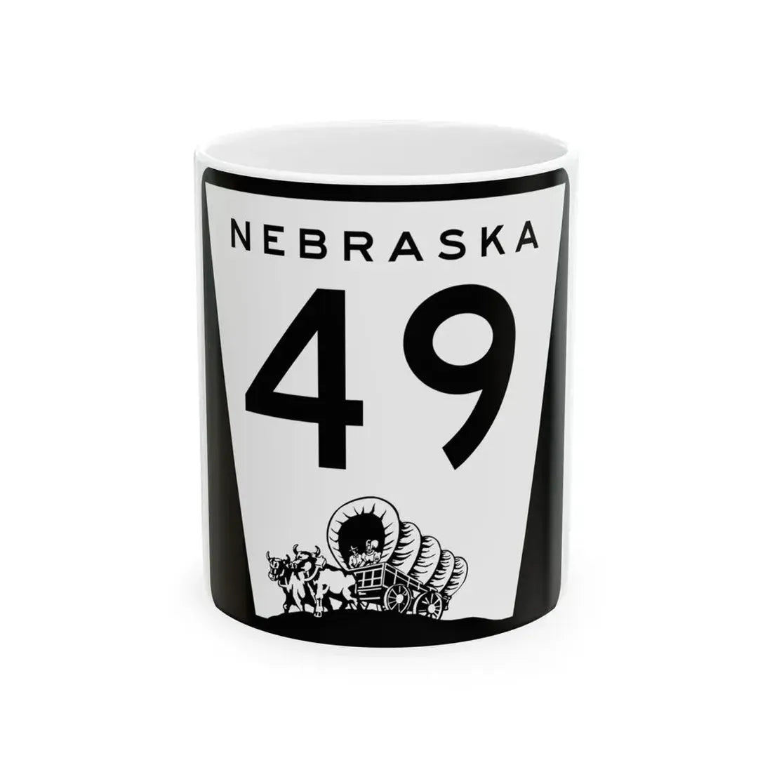 N-49 (Nebraska) (Road Sign) White Coffee Mug 11oz - Go Mug Yourself