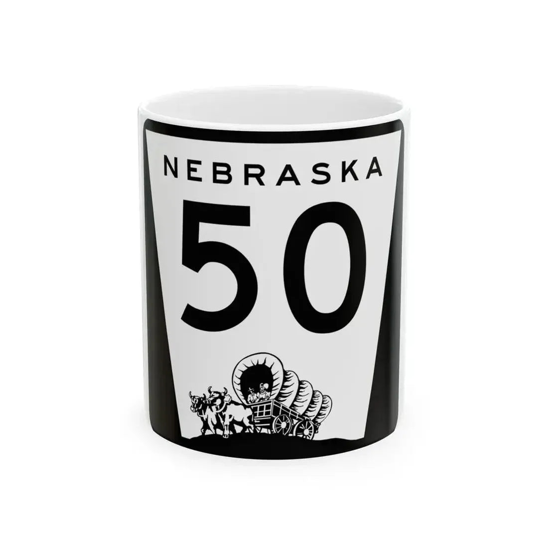 N-50 (Nebraska) (Road Sign) White Coffee Mug 11oz - Go Mug Yourself