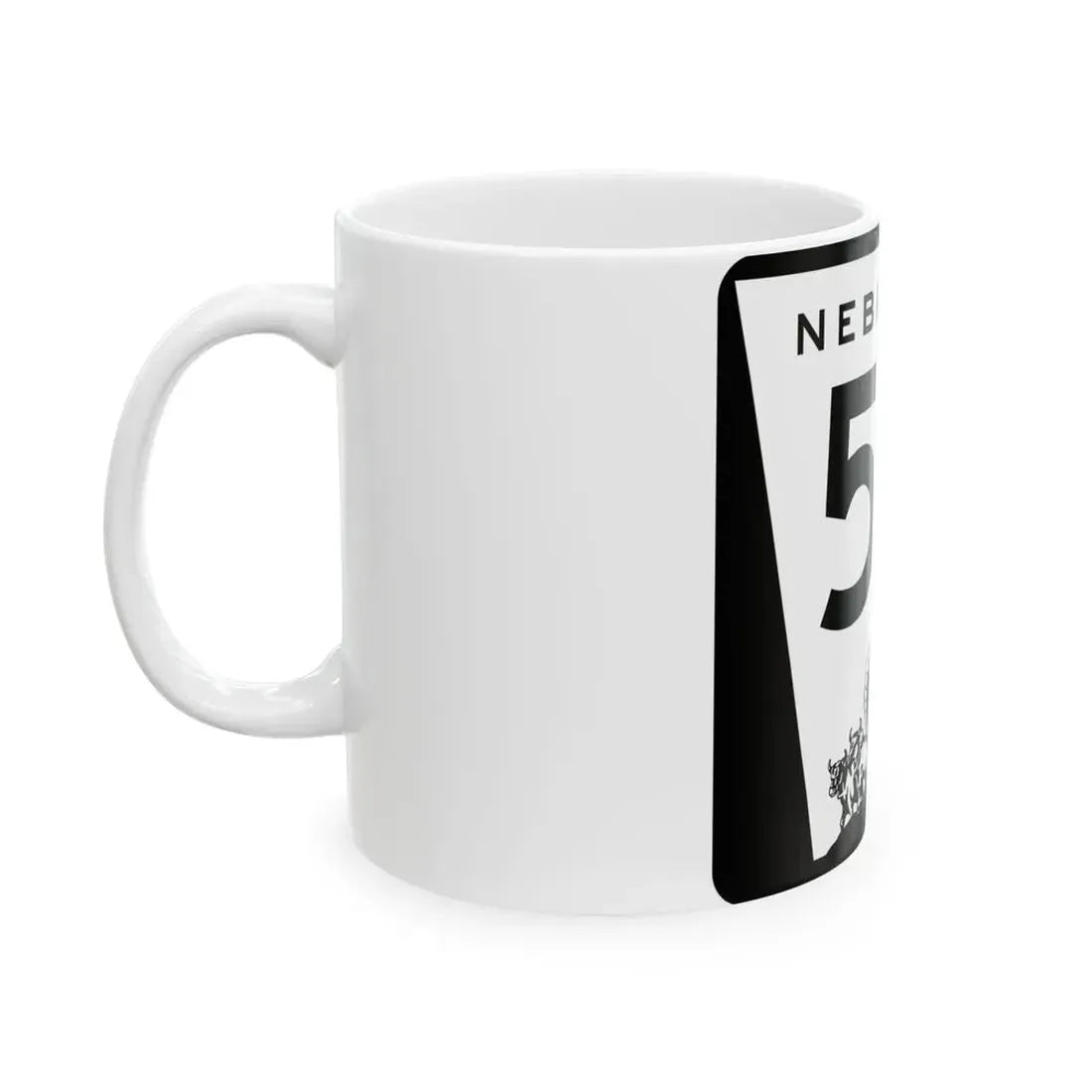 N-50 (Nebraska) (Road Sign) White Coffee Mug - Go Mug Yourself