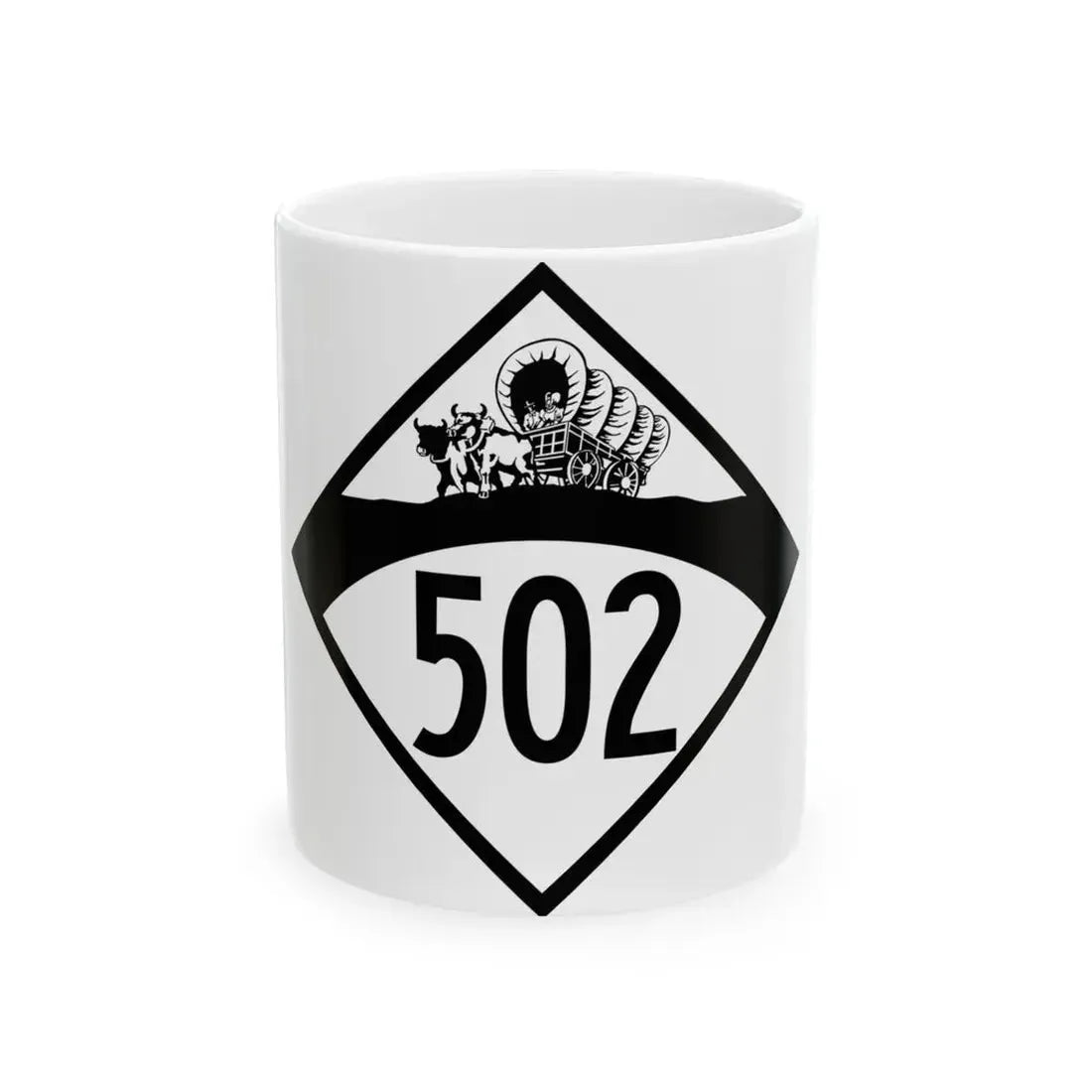N-502 1950 (Nebraska) (Road Sign) White Coffee Mug 11oz - Go Mug Yourself