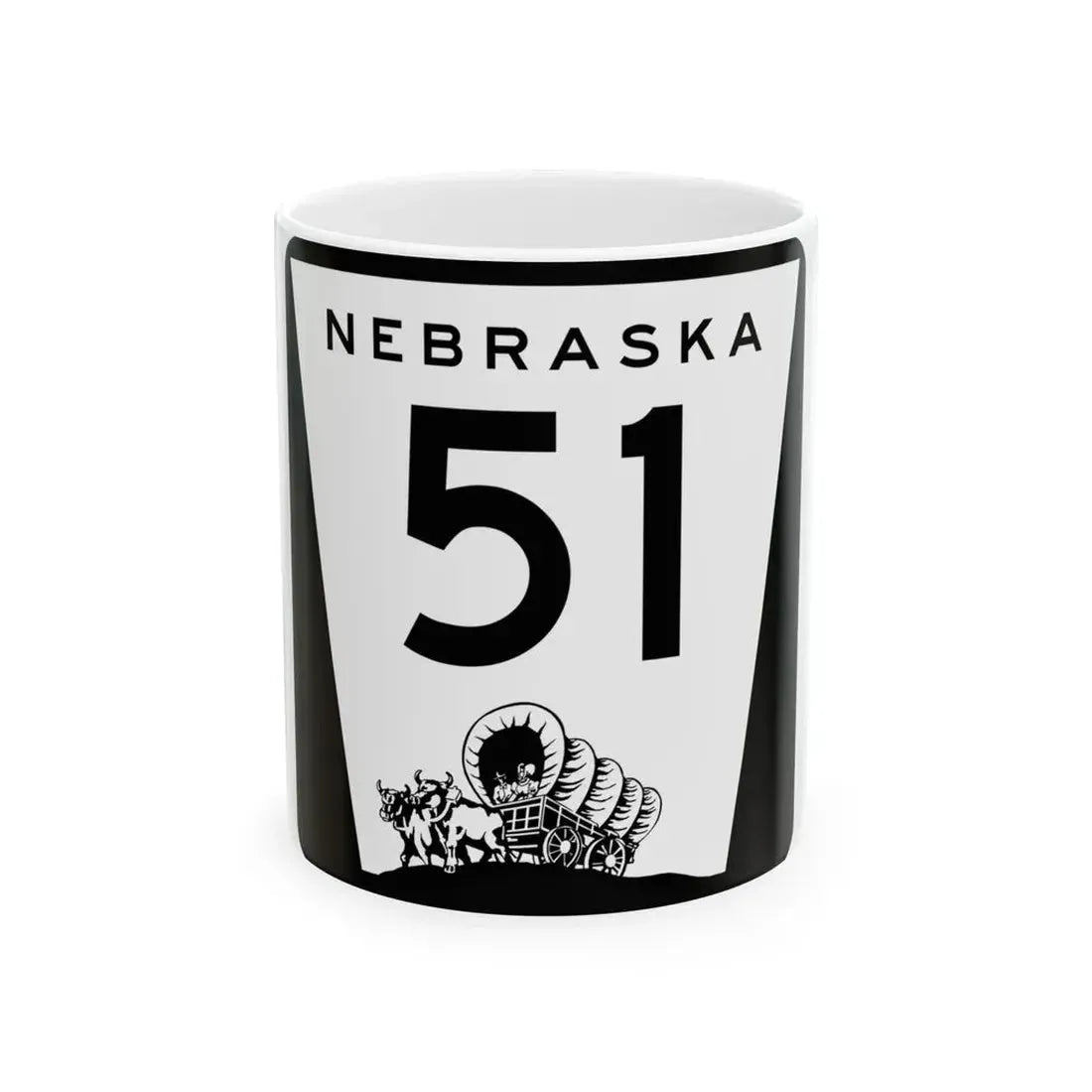 N-51 (Nebraska) (Road Sign) White Coffee Mug 11oz - Go Mug Yourself