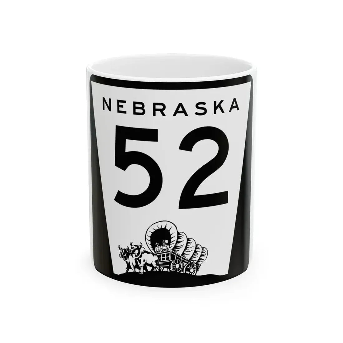 N-52 (Nebraska) (Road Sign) White Coffee Mug 11oz - Go Mug Yourself