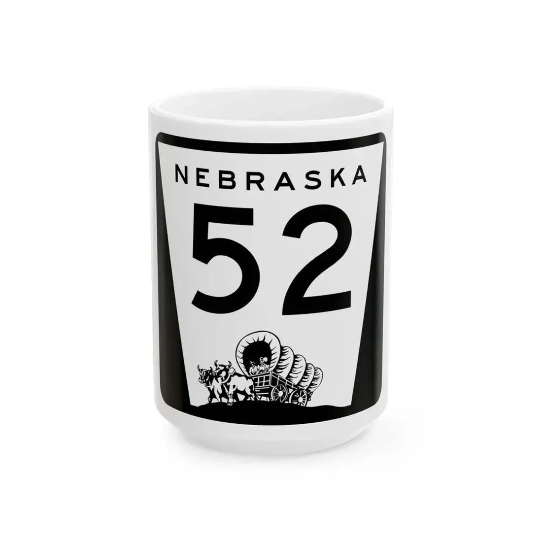 N-52 (Nebraska) (Road Sign) White Coffee Mug 15oz - Go Mug Yourself
