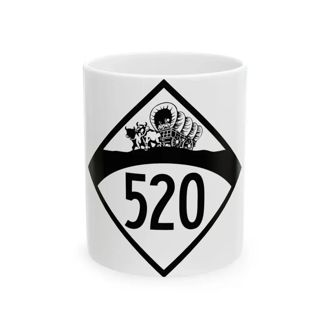 N-520 1950 (Nebraska) (Road Sign) White Coffee Mug 11oz - Go Mug Yourself