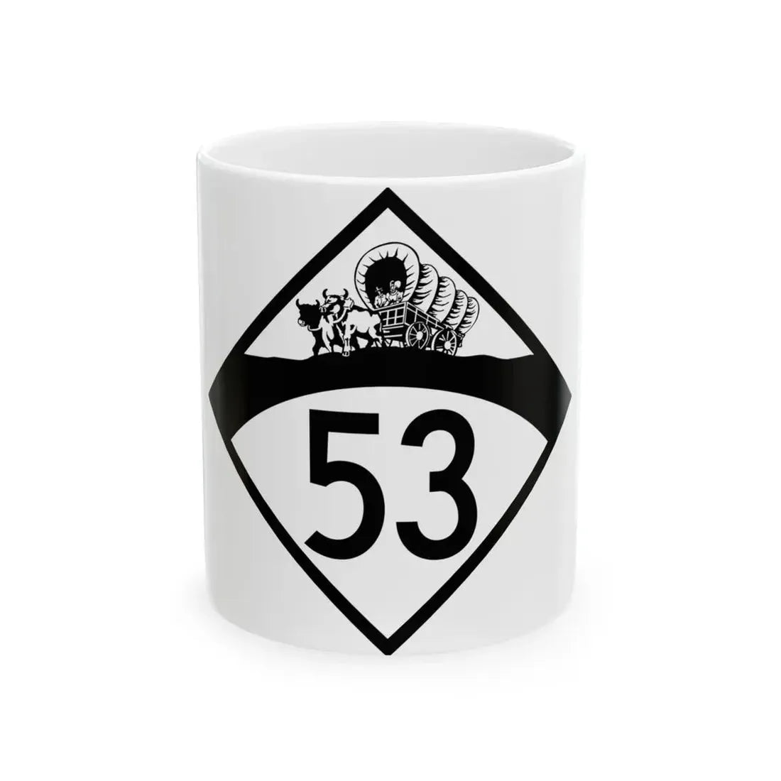 N-53 1950 (Nebraska) (Road Sign) White Coffee Mug 11oz - Go Mug Yourself