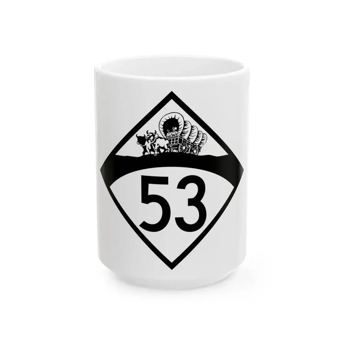 N-53 1950 (Nebraska) (Road Sign) White Coffee Mug 15oz - Go Mug Yourself
