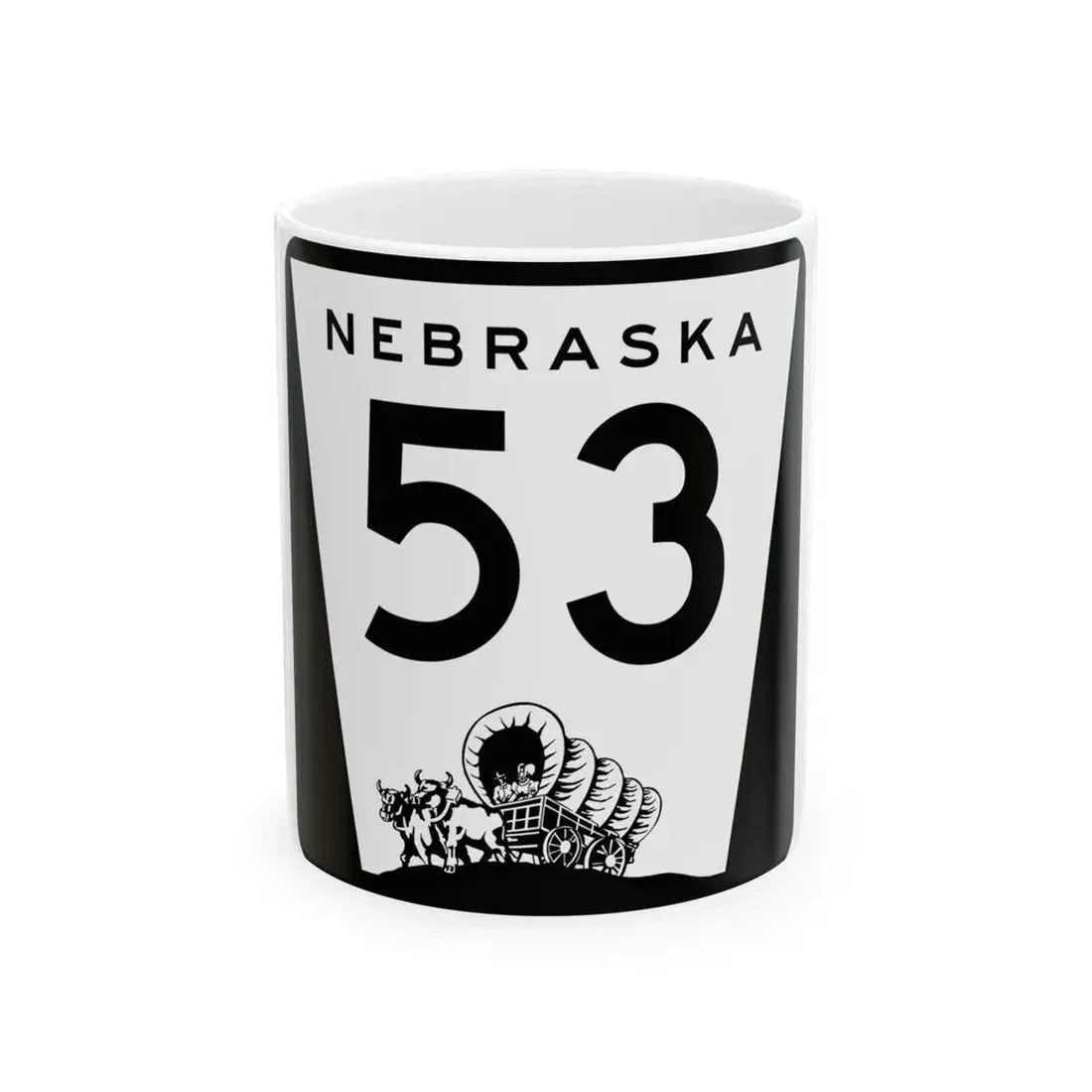 N-53 (Nebraska) (Road Sign) White Coffee Mug 11oz - Go Mug Yourself