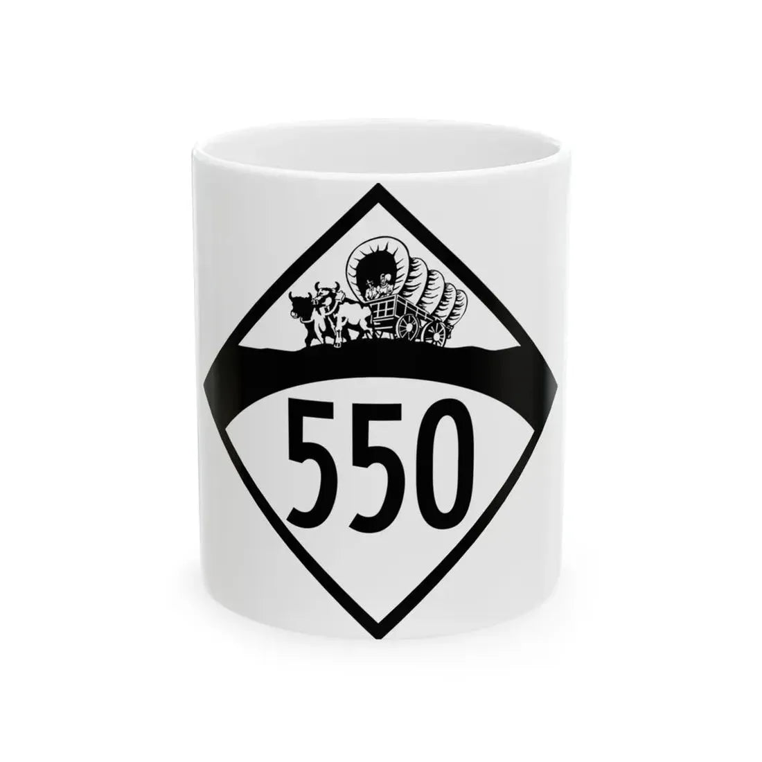 N-550 1950 (Nebraska) (Road Sign) White Coffee Mug 11oz - Go Mug Yourself