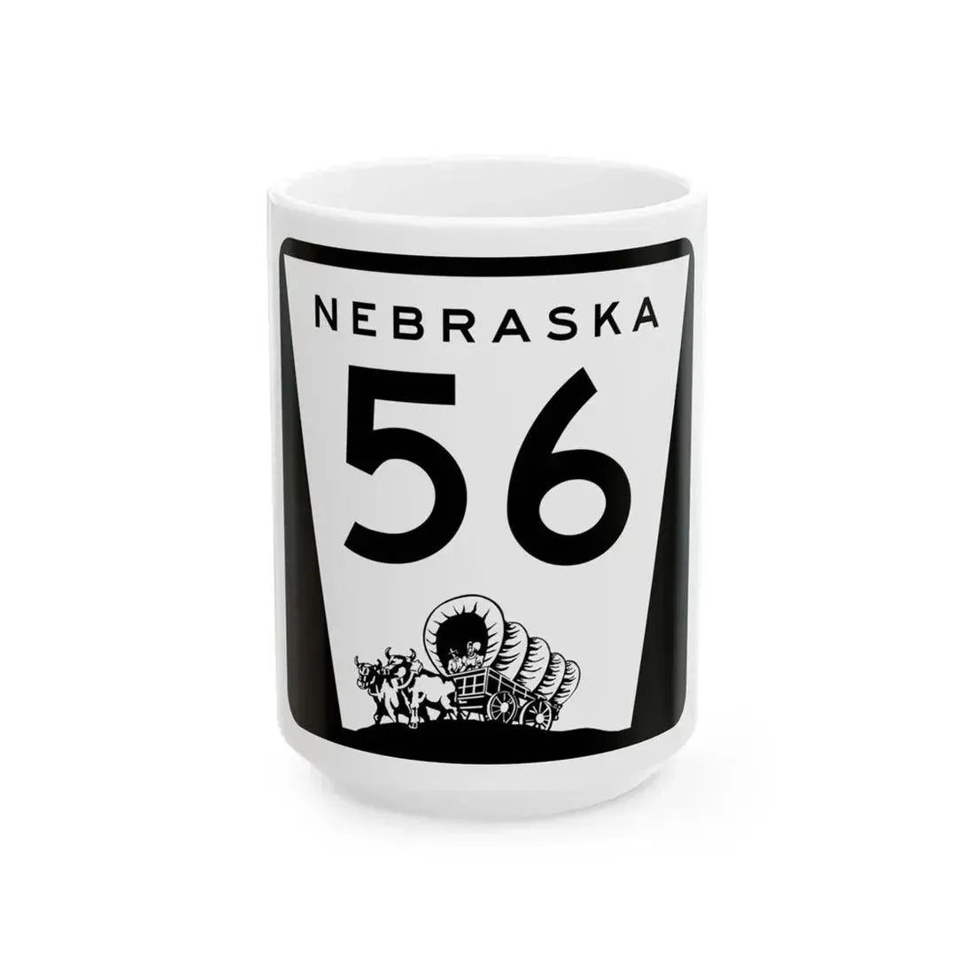 N-56 (Nebraska) (Road Sign) White Coffee Mug 15oz - Go Mug Yourself