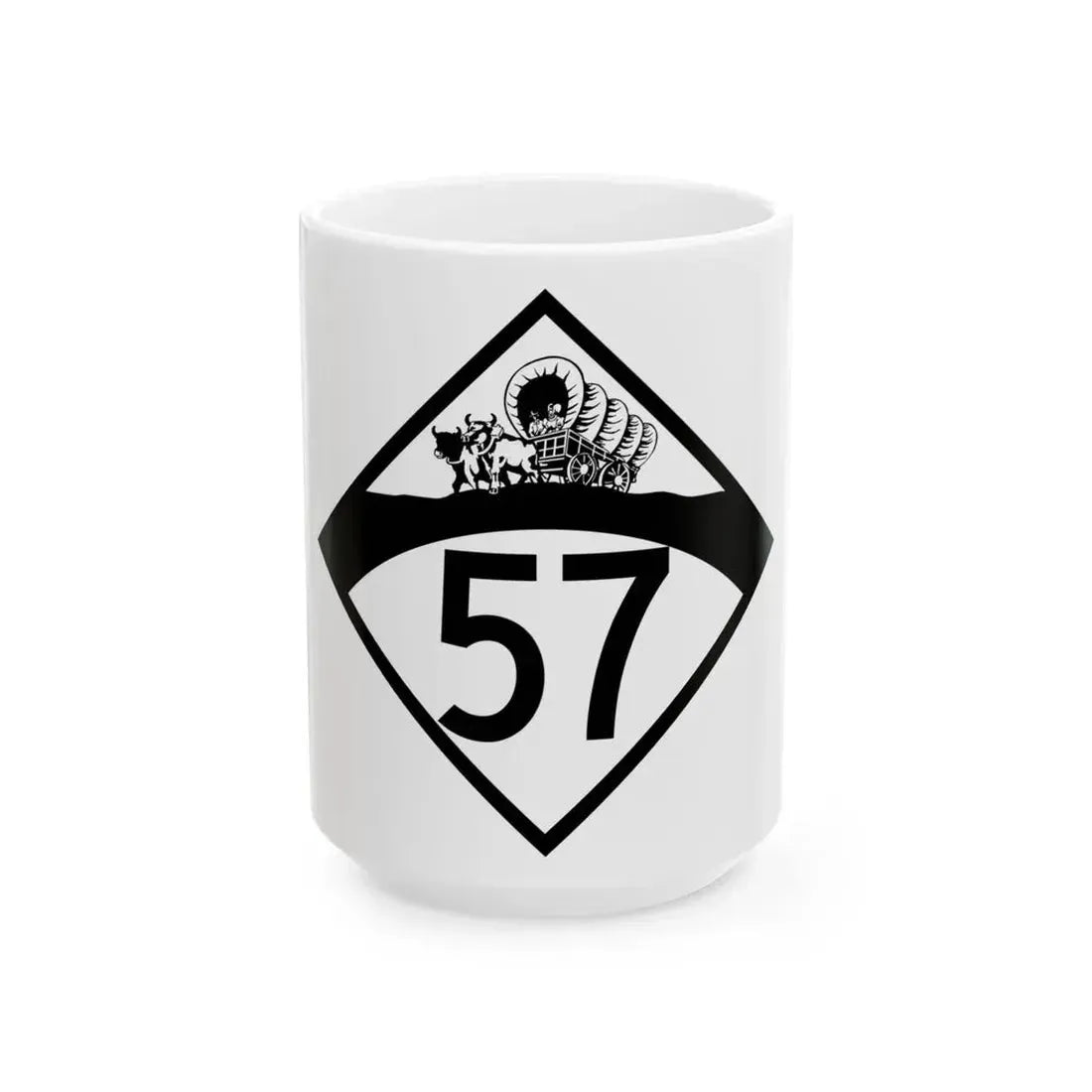 N-57 1950 (Nebraska) (Road Sign) White Coffee Mug 15oz - Go Mug Yourself