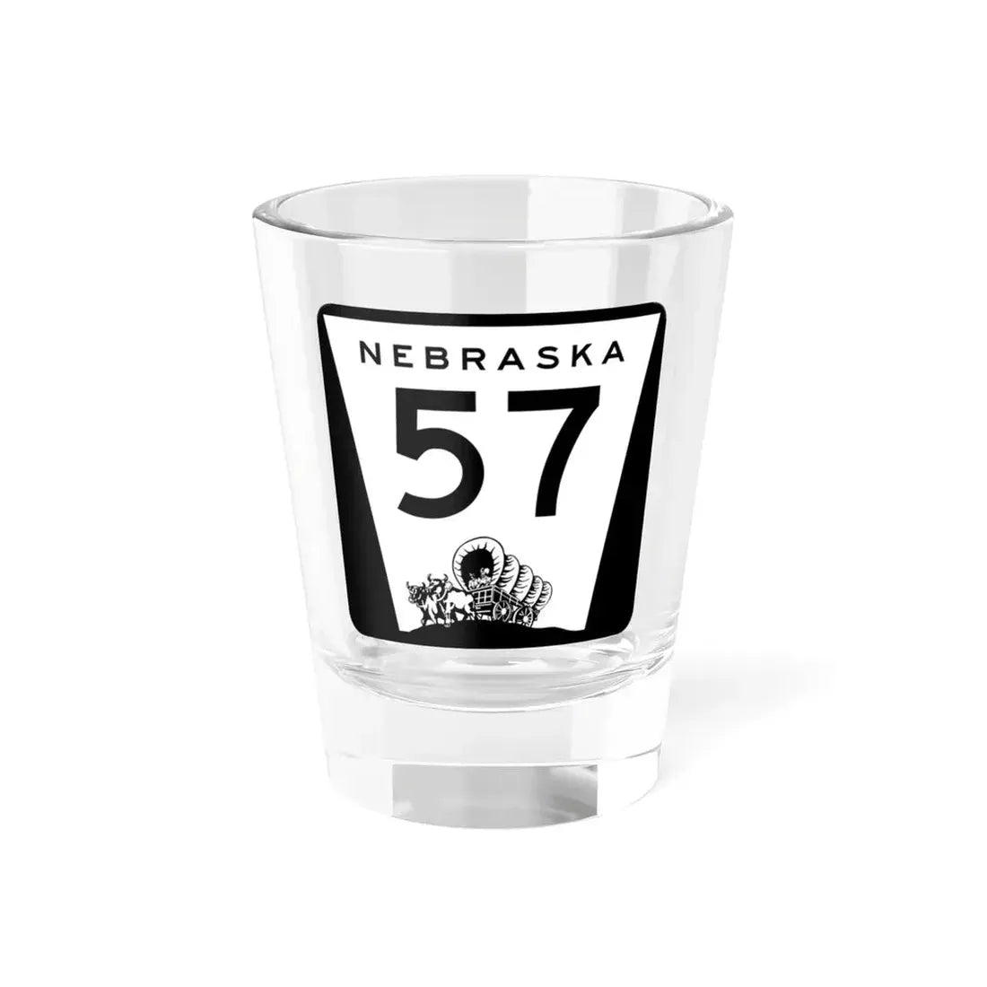 N-57 (Nebraska) (Road Sign) Shot Glass 1.5oz 1.5oz - Go Mug Yourself
