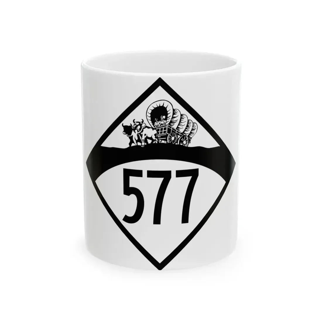 N-577 1950 (Nebraska) (Road Sign) White Coffee Mug 11oz - Go Mug Yourself