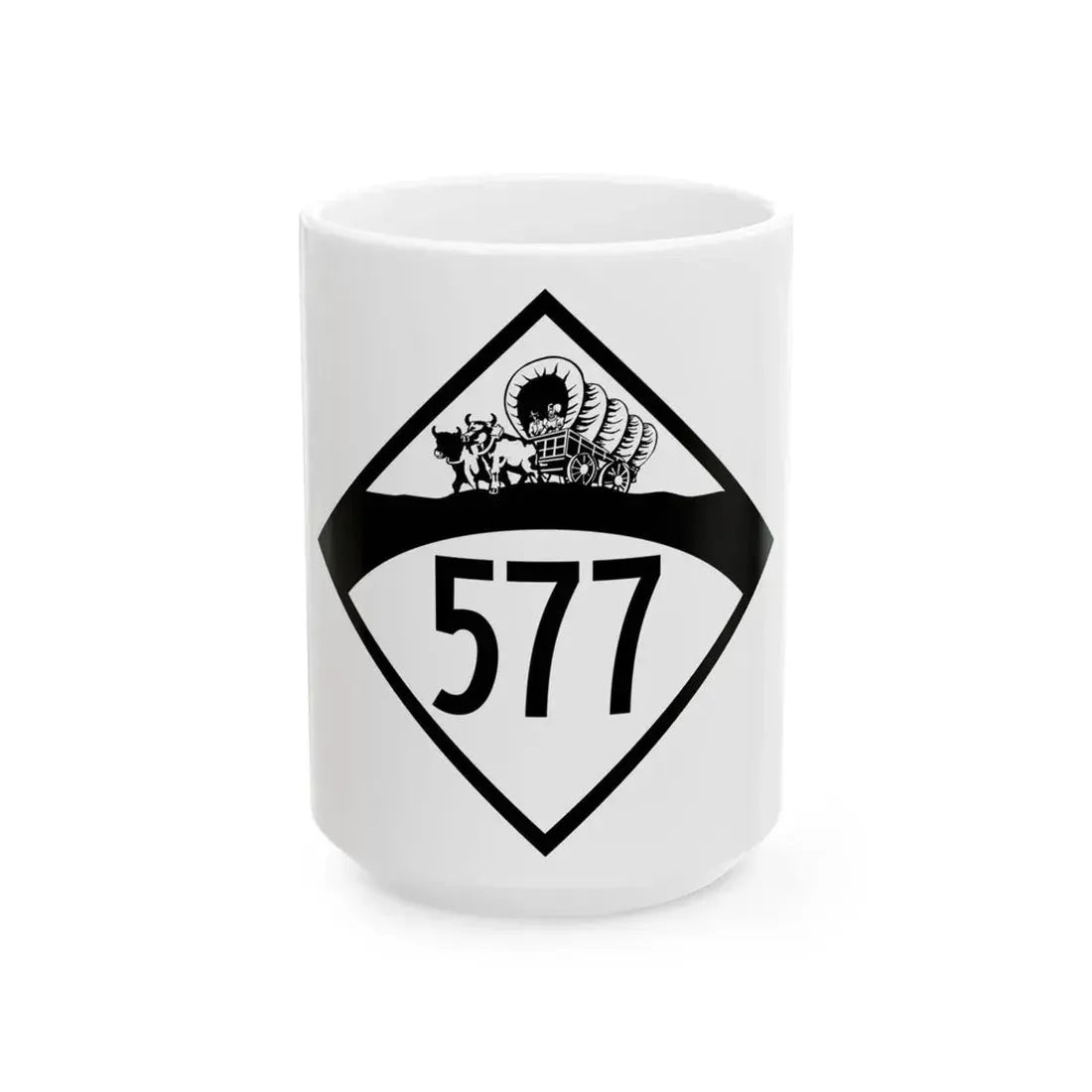 N-577 1950 (Nebraska) (Road Sign) White Coffee Mug 15oz - Go Mug Yourself