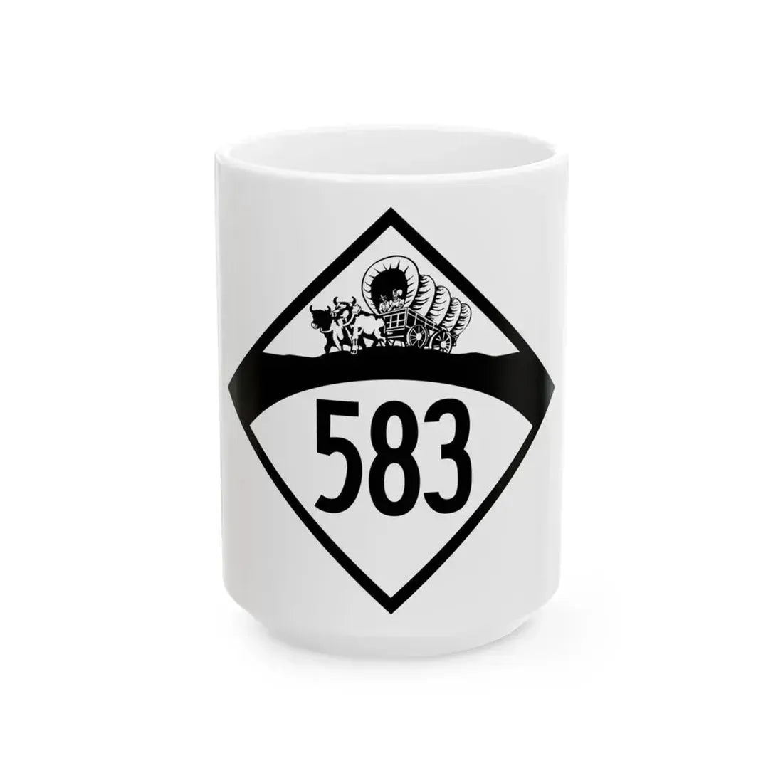 N-583 1950 (Nebraska) (Road Sign) White Coffee Mug 15oz - Go Mug Yourself