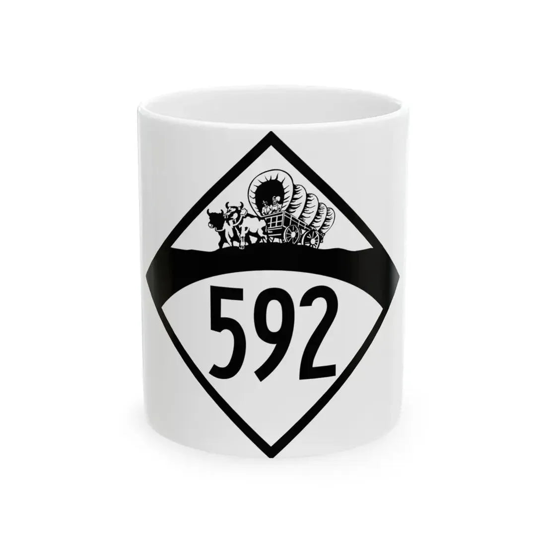 N-592 1950 (Nebraska) (Road Sign) White Coffee Mug 11oz - Go Mug Yourself