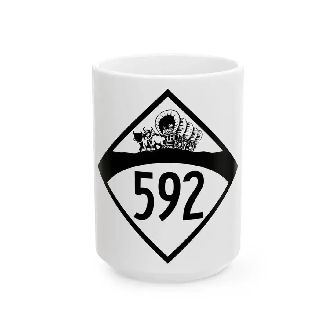 N-592 1950 (Nebraska) (Road Sign) White Coffee Mug 15oz - Go Mug Yourself